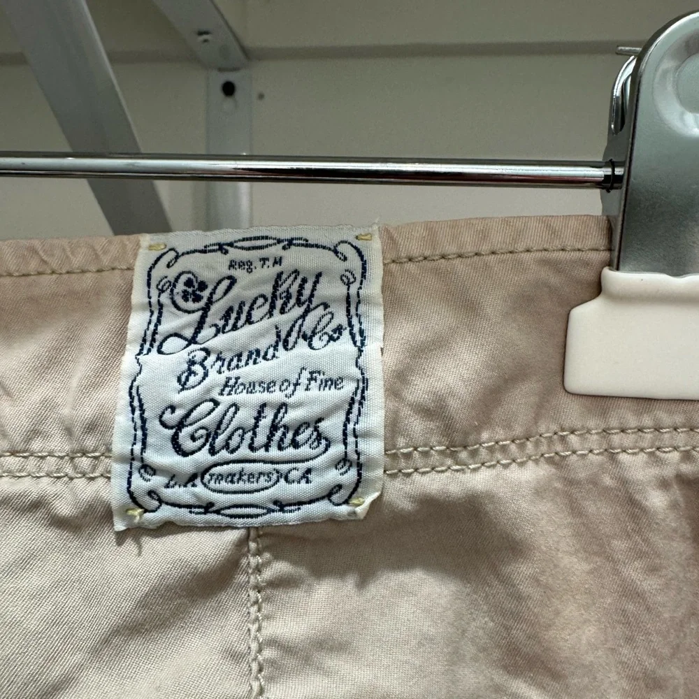 Lucky Brand Tan Embroidered Flare Pants - Picture 4 of 6